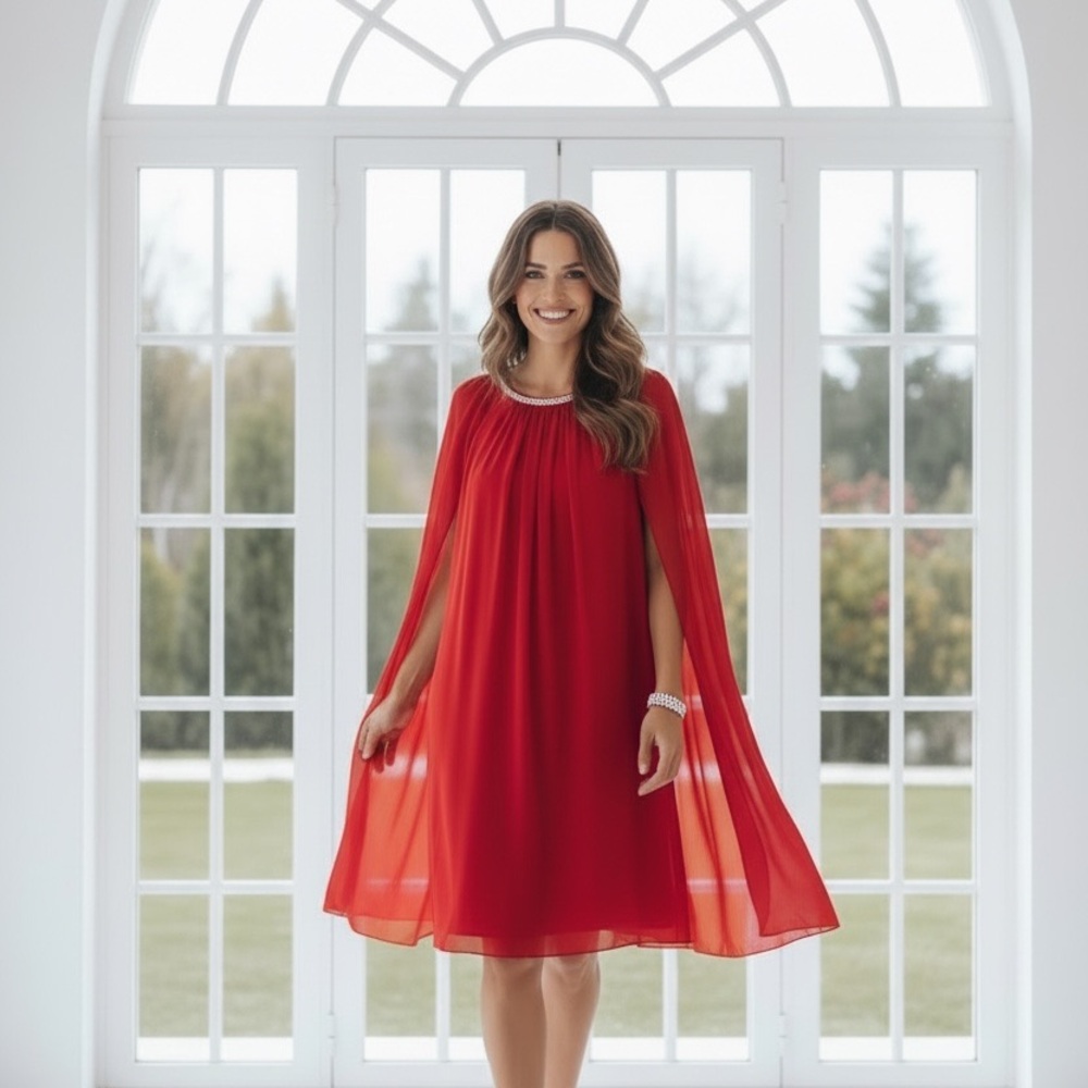 R & M Richards Red Dress w/Beaded Neckline. Currently on Amazon for $64!NWT